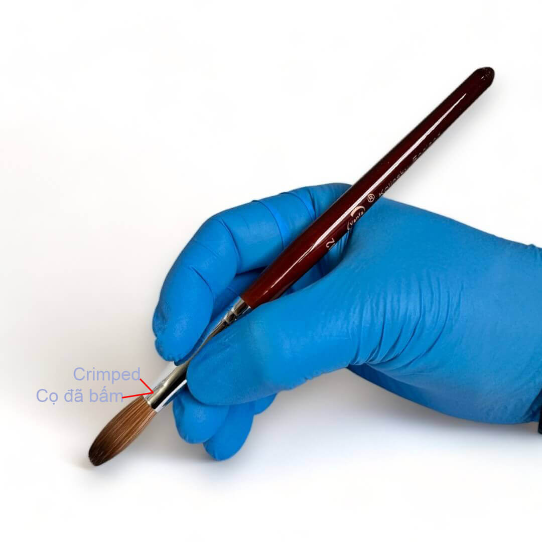 VANFA Acrylic Nail Brush Size 12 Crimped Vanfa Beauty vanfa-acrylic-nail-brush-size-12-crimped-vanfa-beauty