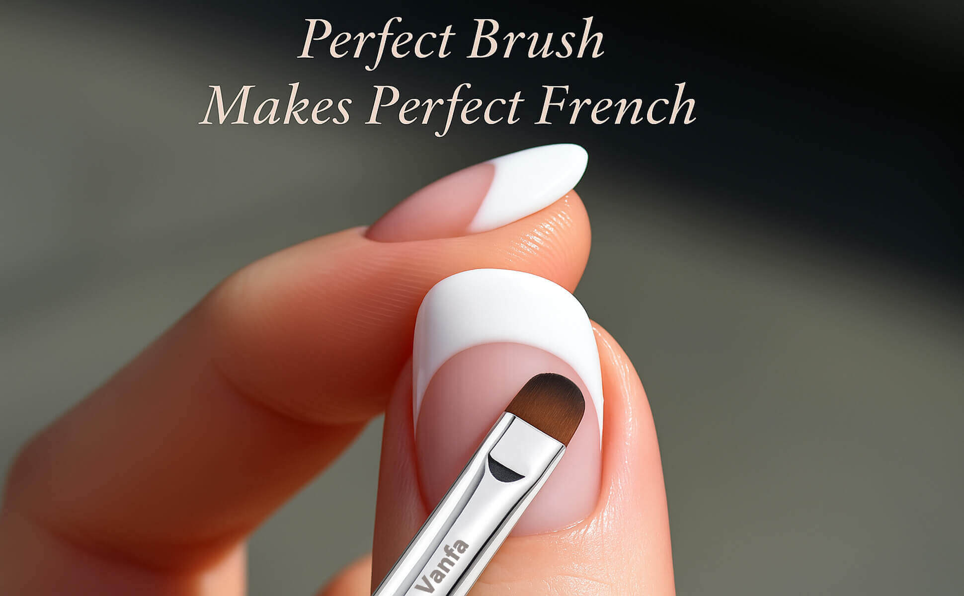 Vanfa French Brush for Nails, Clean up brush for Gel Nail Polish (Black Handle R16)