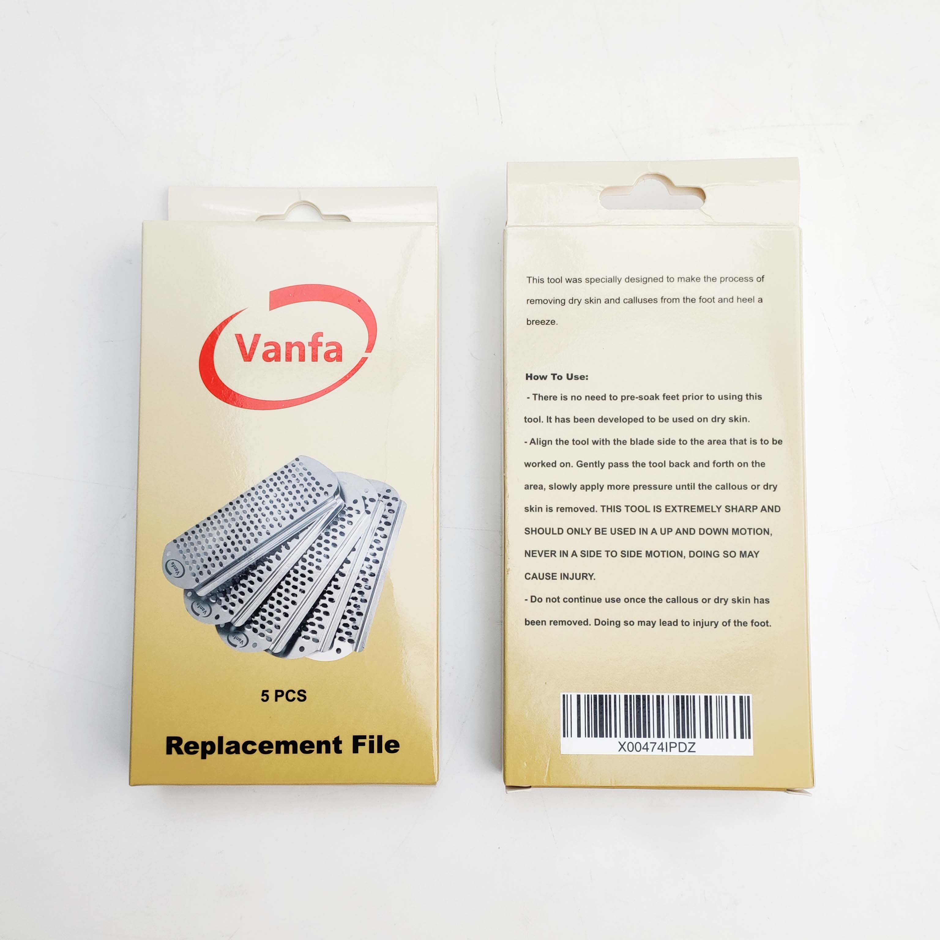 Vanfa Pedicure Foot File Callus Remover - Replacement blade (Pack of 5)