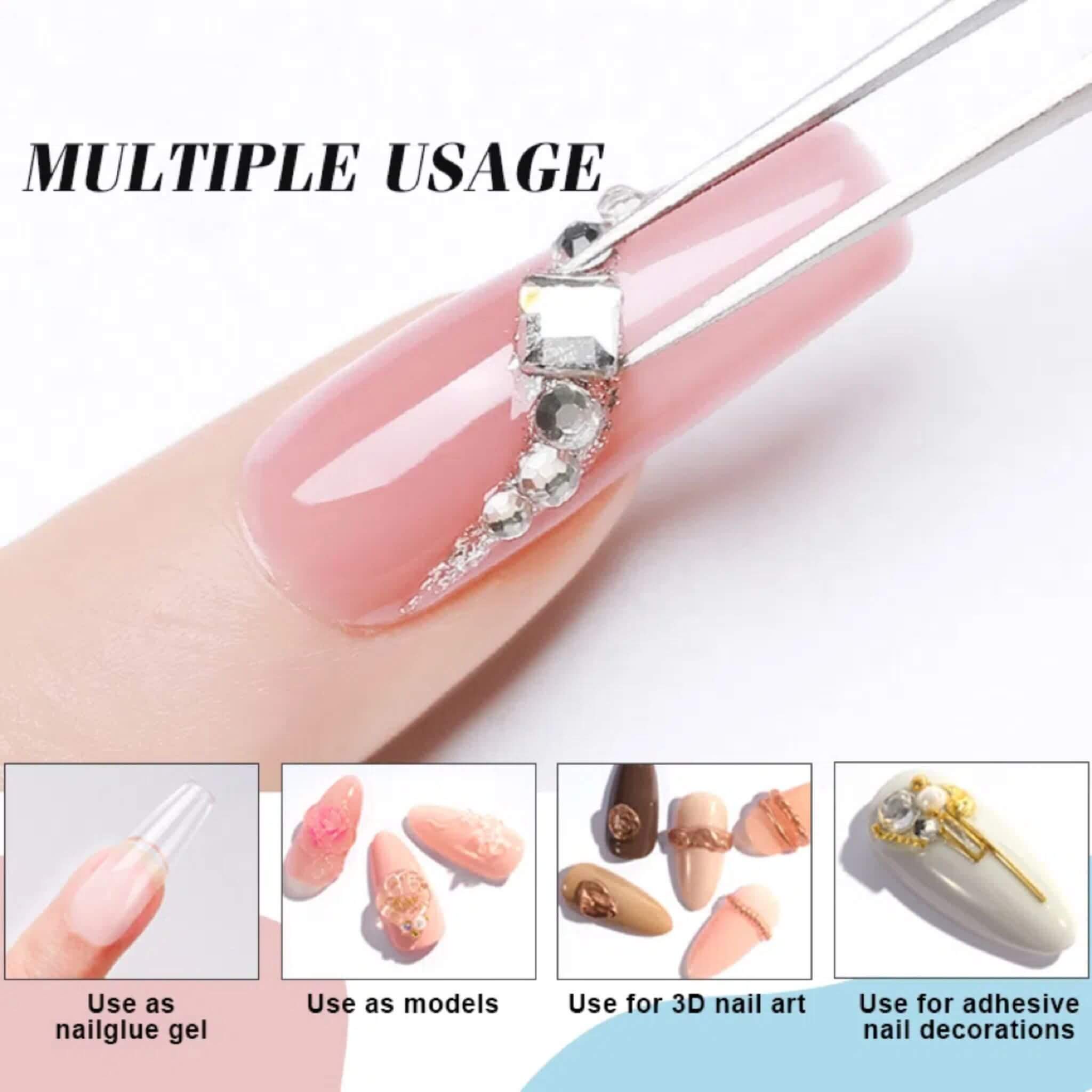 Vanfa Solid Nail Tip Gel Glue for Press on Tips, Soft Gel Tips, 3D Modeling (30g Tube)