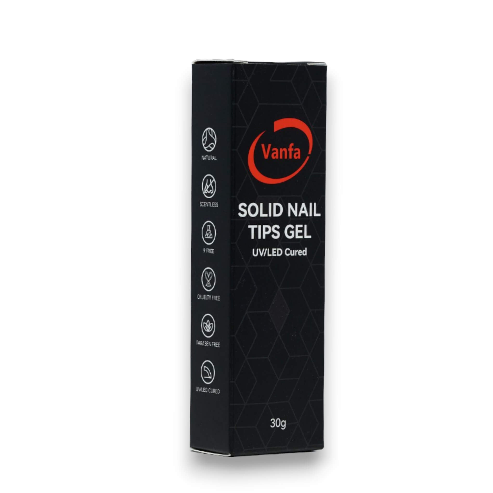 Vanfa Solid Nail Tip Gel Glue for Press on Tips, Soft Gel Tips, 3D Modeling (30g Tube)