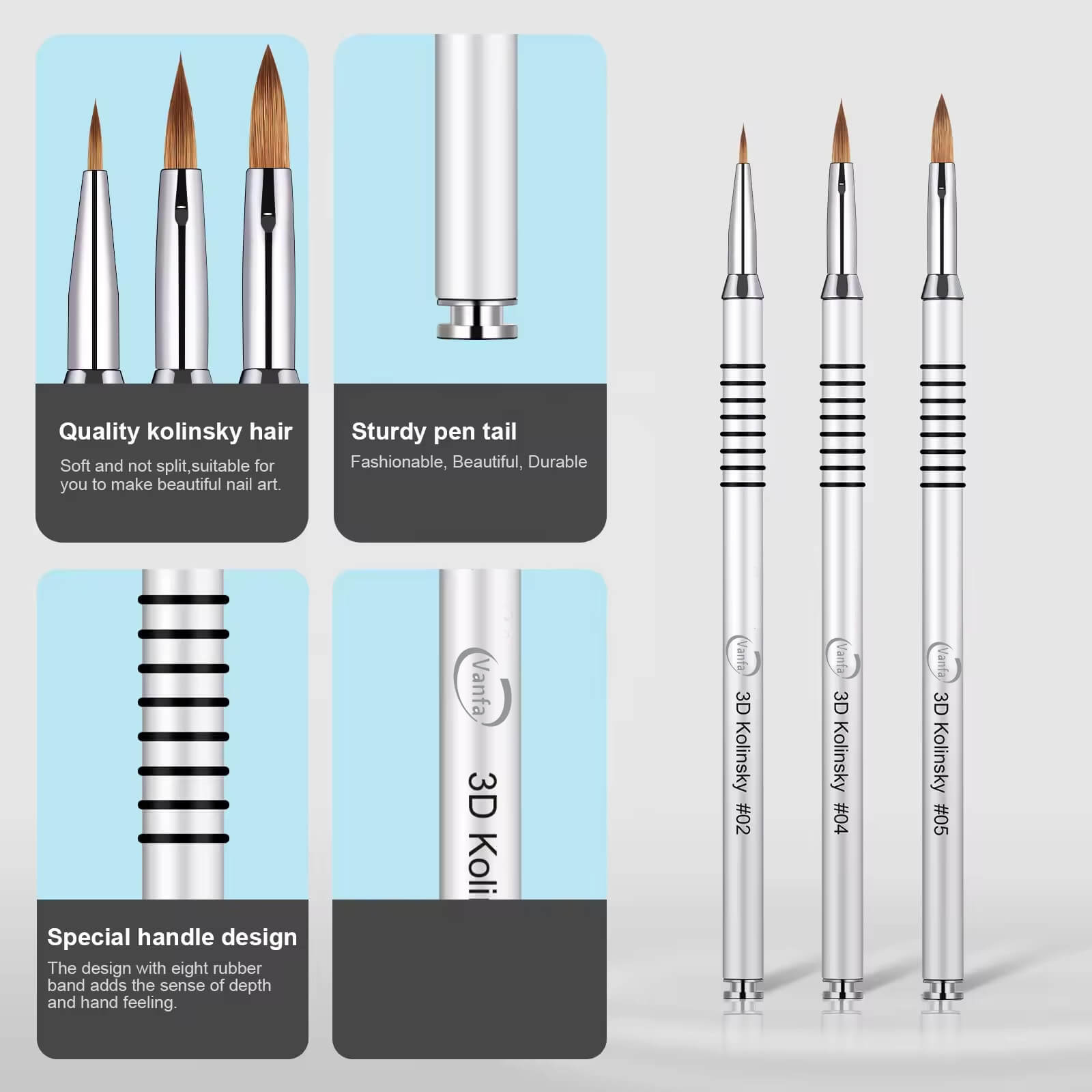 Vanfa Kolinsky Detailing 3D Nail Art Design Brush #05