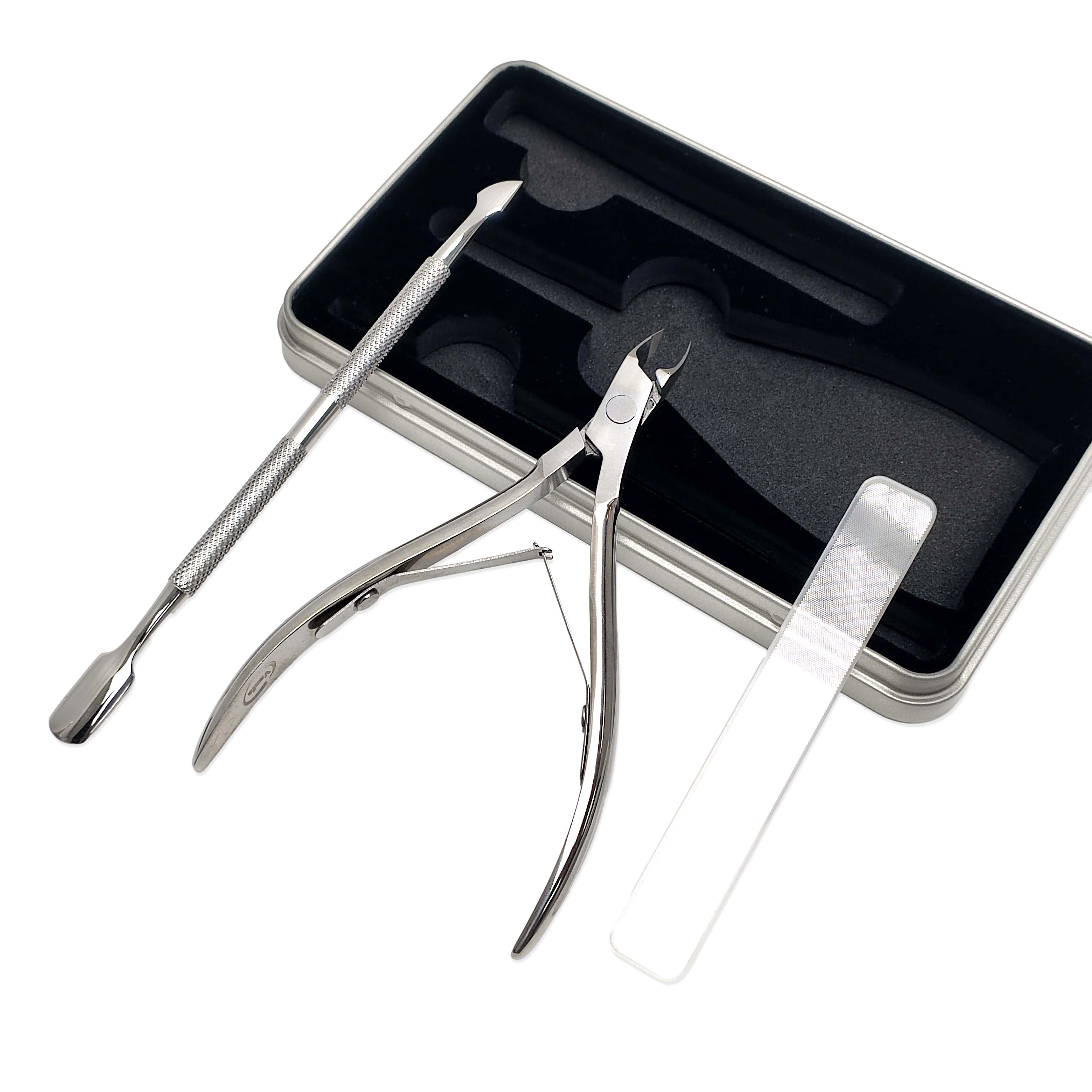 Vanfa Cuticle Nipper with Pusher and Nail File Set #79037